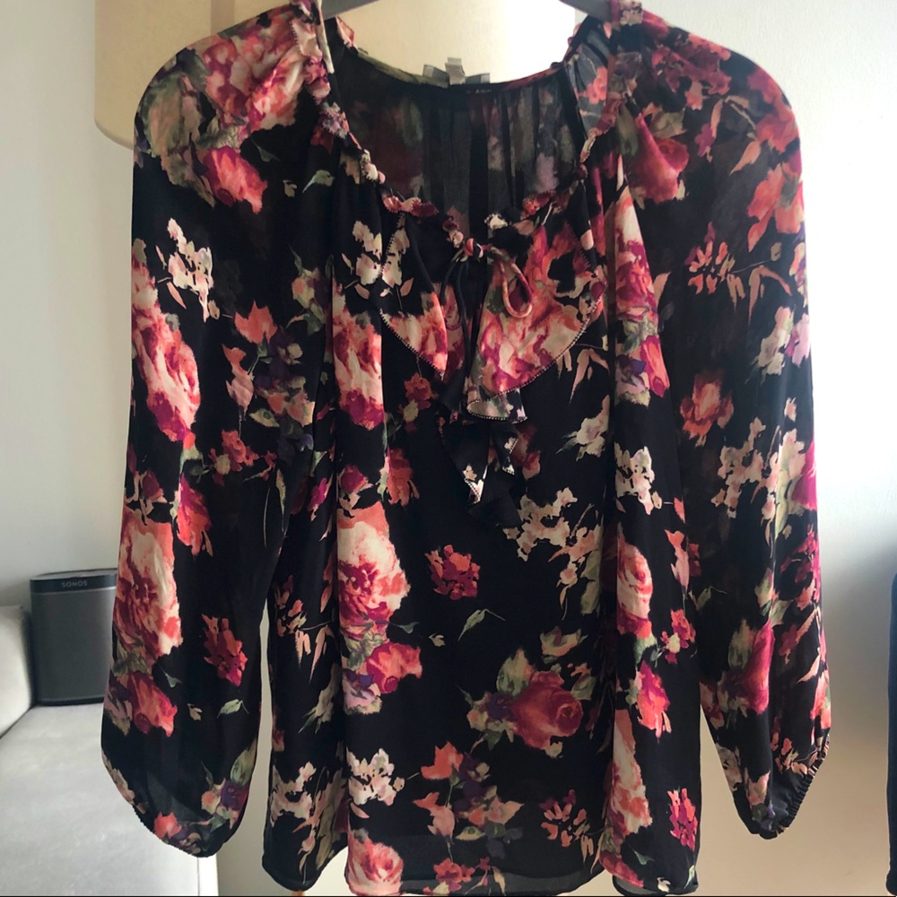 Joie Floral Print Silk Blouse Size XS